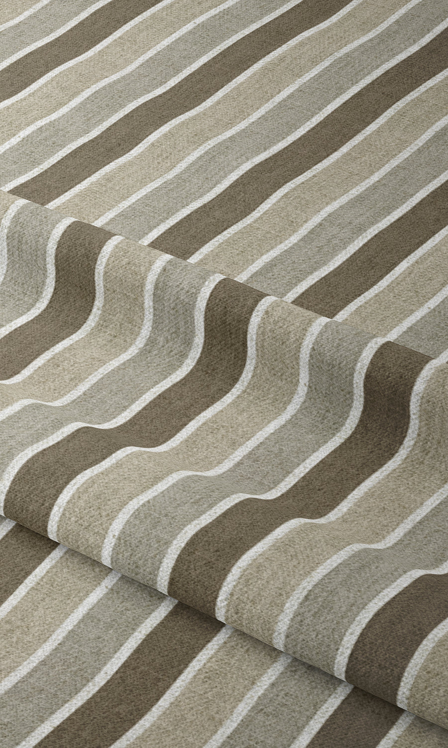 Striped Patterned Window Treatments Fabric By the Metre (Beige/ Brown)