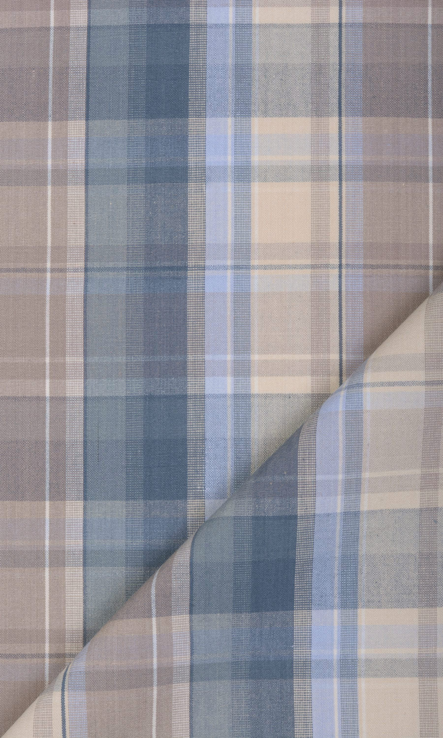 Cotton Fabric Material By the Yard (Blue/ Brown)