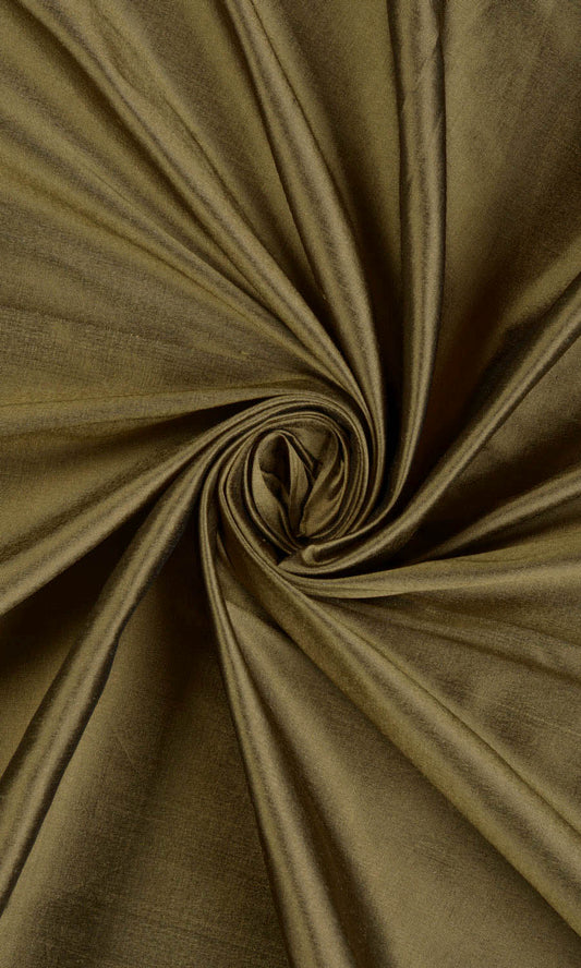 Shantung Silk Home Décor Fabric By the Yard (Dark Olive Green)