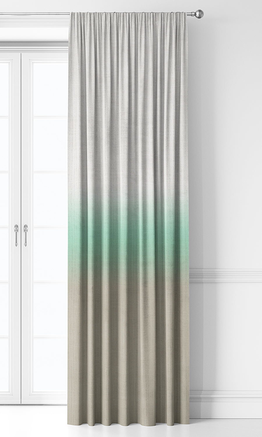 3-Tone Ombre Home Décor Fabric By the Yard (Green/ Beige)