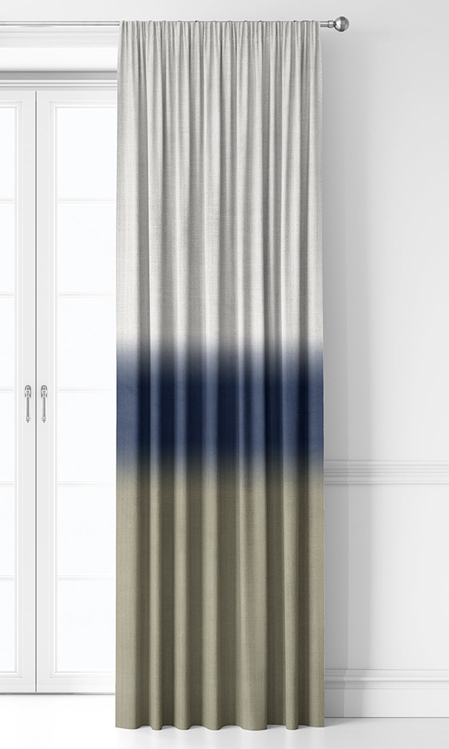 3-Tone Ombre Home Décor Fabric By the Yard (Blue/ Stone Grey)