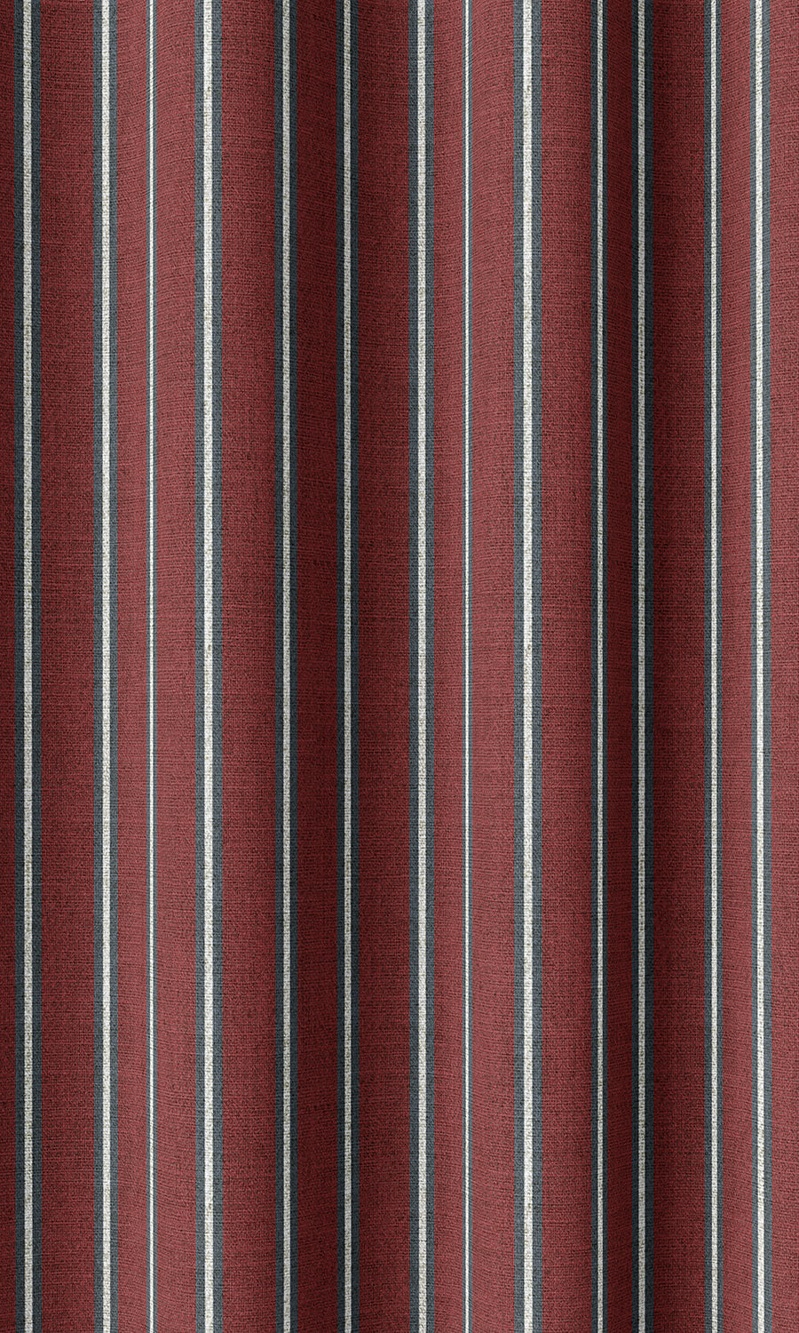 Modern Striped Home Décor Fabric By the Yard (Slate Grey/ Red)