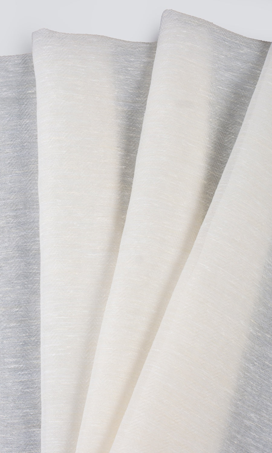 Textured Sheer Home Textile Fabric Material Sample (Cotton White)