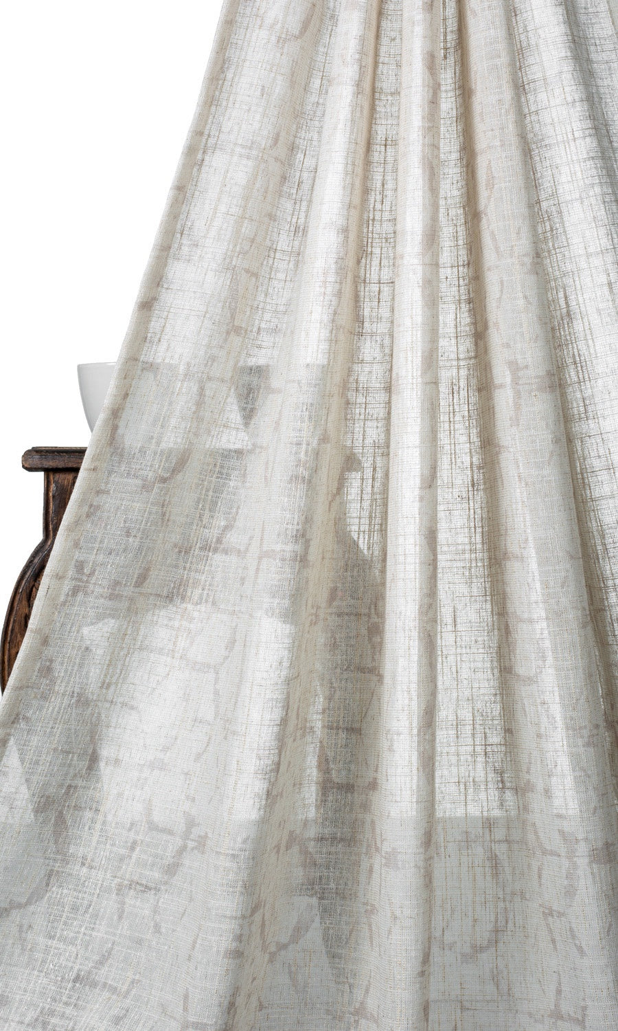 Self-Patterned Sheer Home Décor Fabric Sample Milky White)