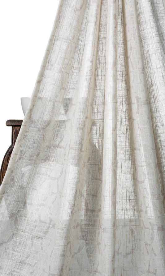 Self-Patterned Sheer Home Décor Fabric By the Yard Milky White)
