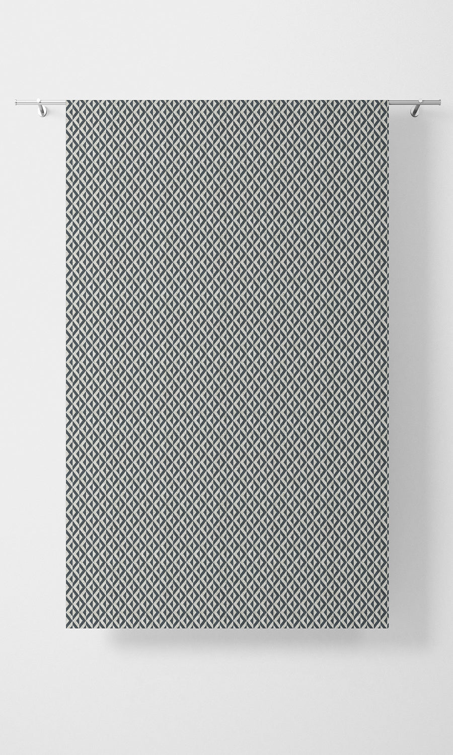 Geometric Print Home Textile Fabric Material Sample (Petrol Blue/ White)