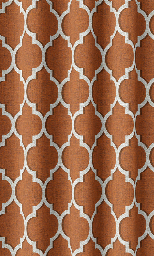 Trellis Tile Print Shades (Orange/ White)