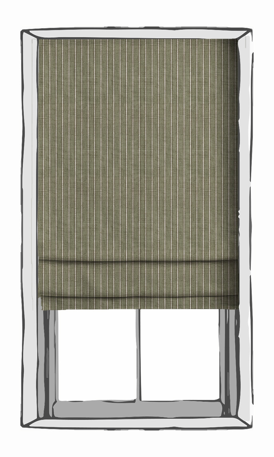 Modern Striped Print Fabric Material By the Yard (Olive Green)