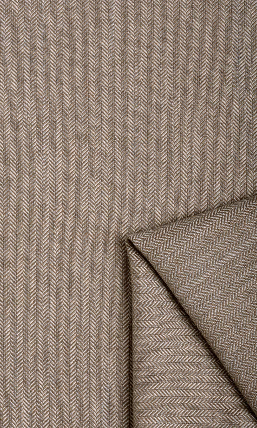 Herringbone Textured Window Treatments Fabric By the Yard (Brown)