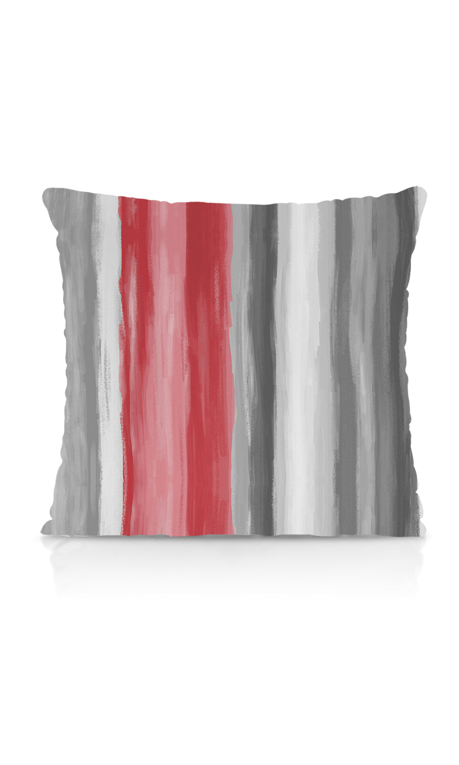 Dimout Striped Free Fabric Material Sample (Grey/ Coral Red)