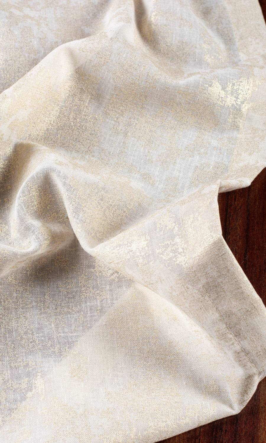 Metallic Print Semi-Sheer Fabric Sample for Roman Blinds & Shades (Cream/ Gold)