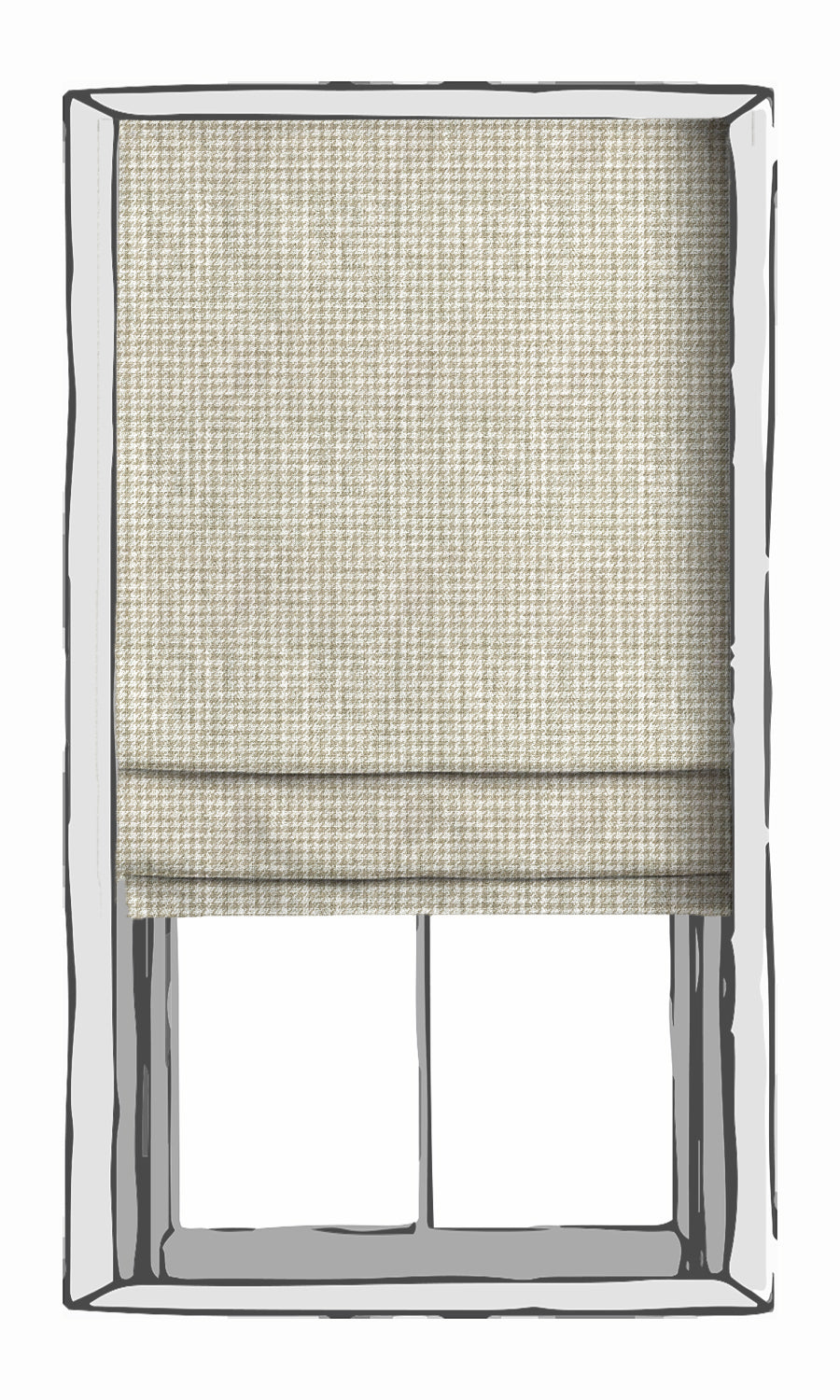 Houndstooth Print Fabric Material By the Metre (Beige/ White)