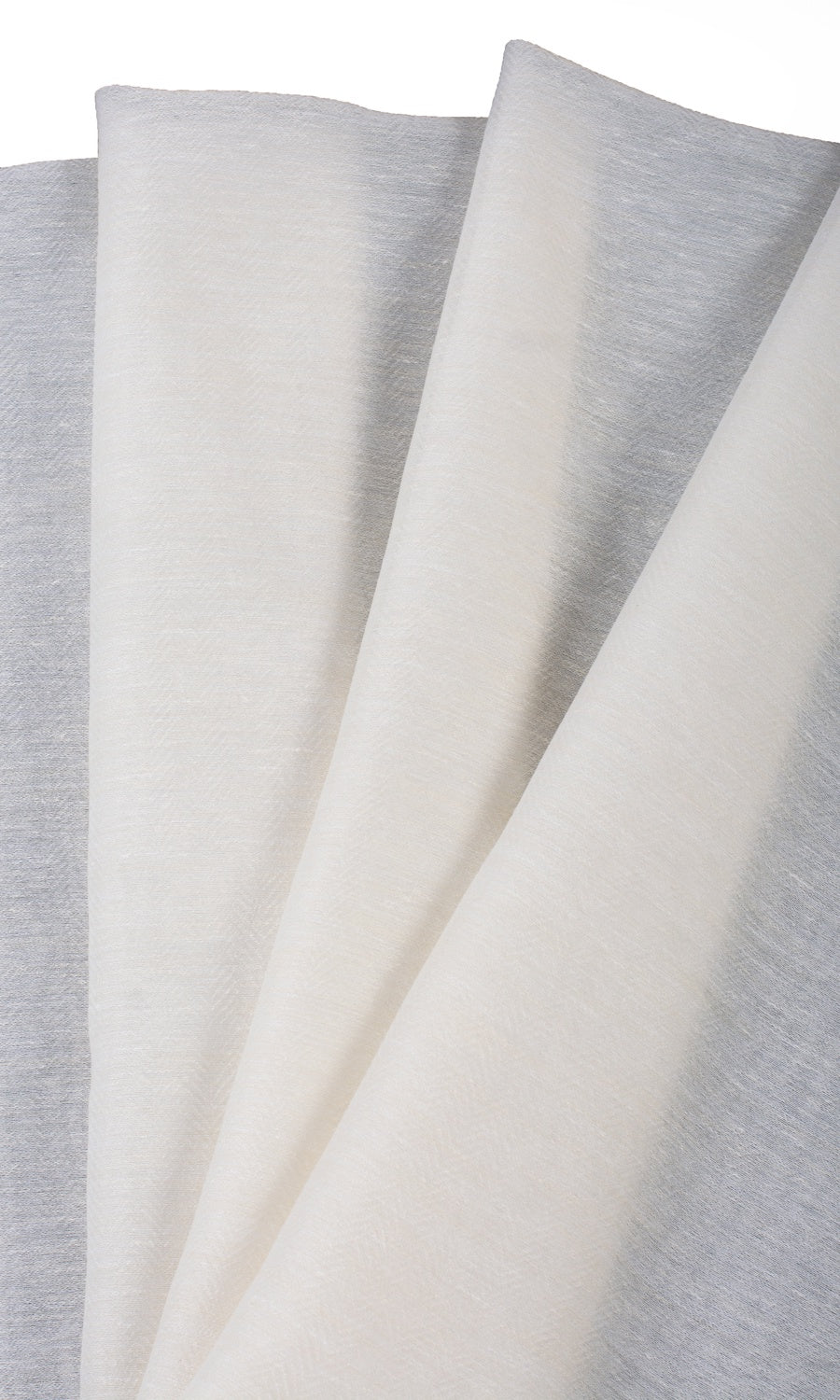 Textured Sheer Home Textile Fabric Material Sample (Warm White)