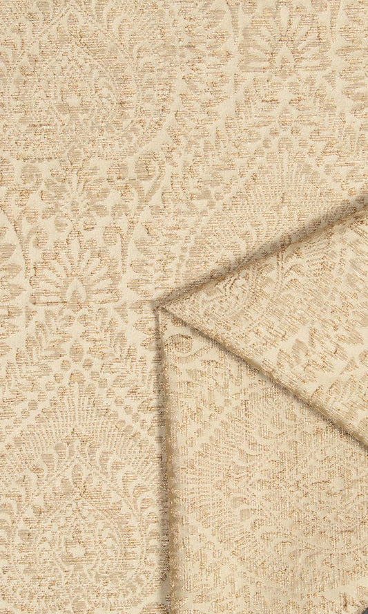 Textured Floral Home Décor Fabric By the Yard (Beige)