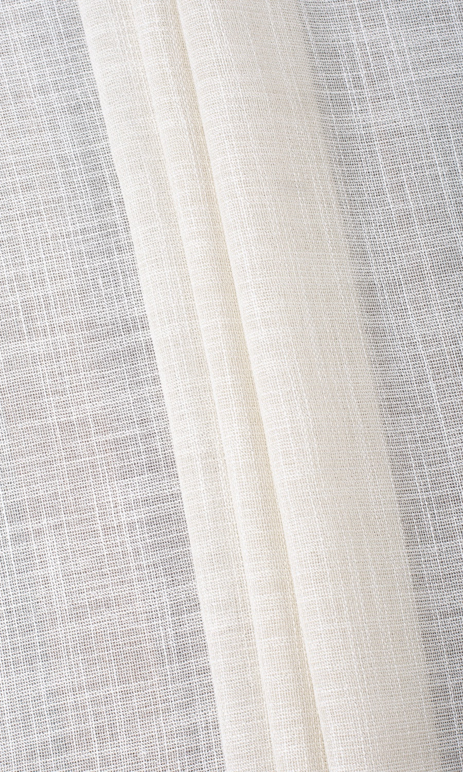Textured Sheer Home Textile Fabric Material Sample (Parchment White/ Greige)