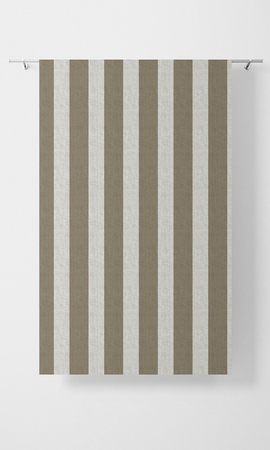 Striped Home Textile Fabric Material By the Metre (Cedar Brown/ White)