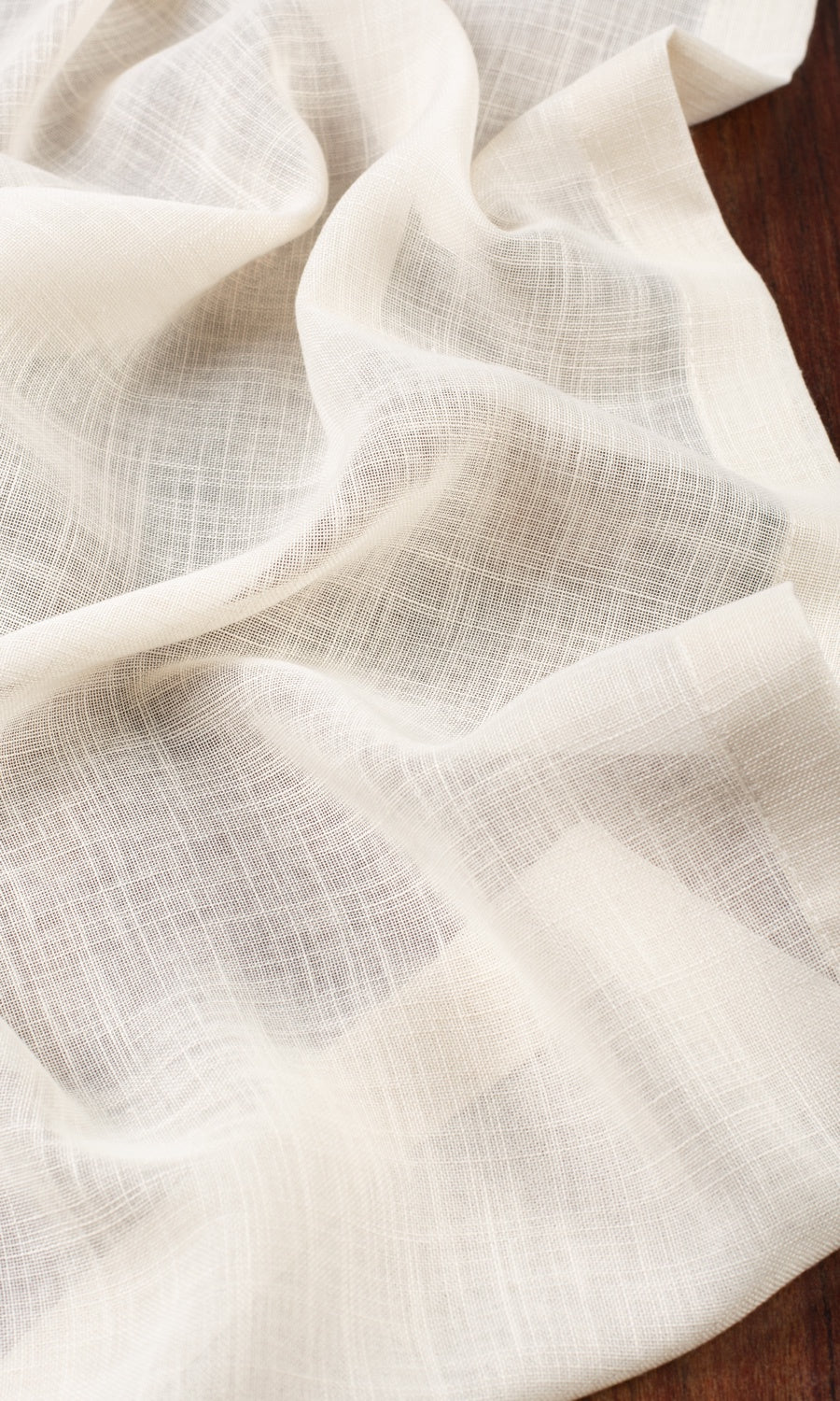 Plain Sheer Window Treatments Fabric By the Yard (Ivory/ Pale Beige)