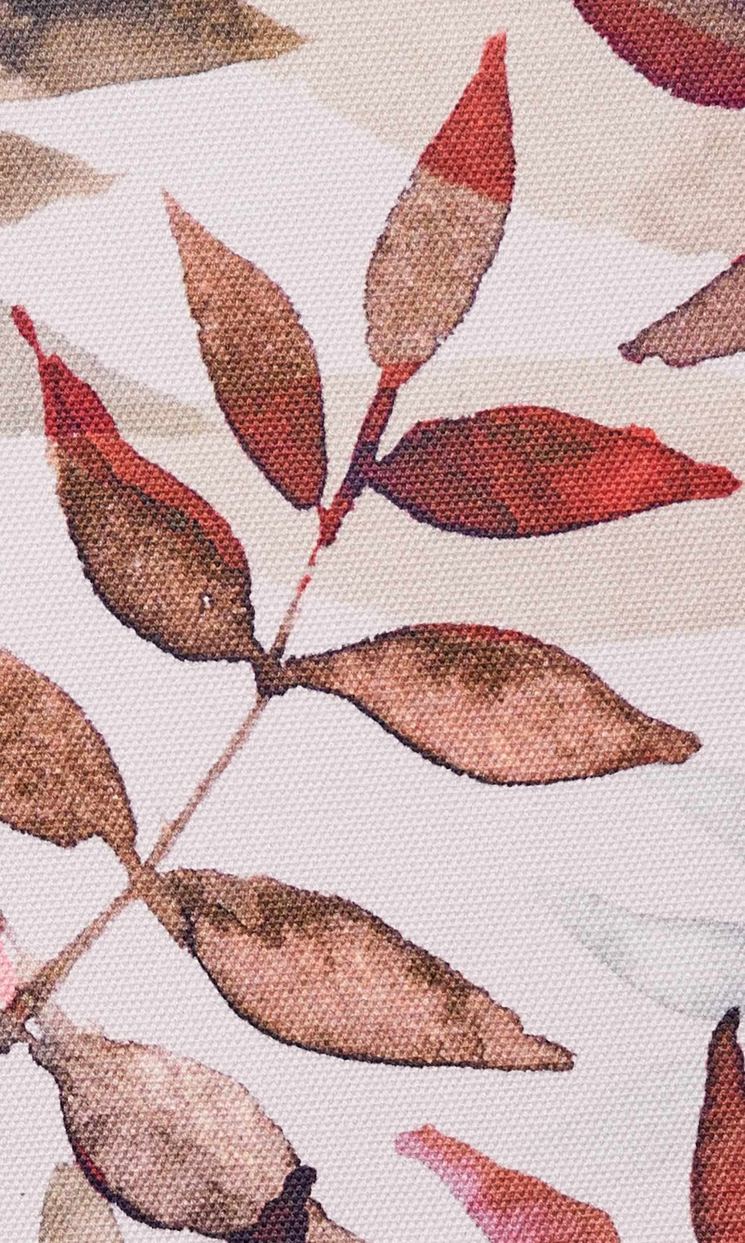 Floral Cotton Home Textile Fabric Material By the Yard (Red/ Gray/ White)