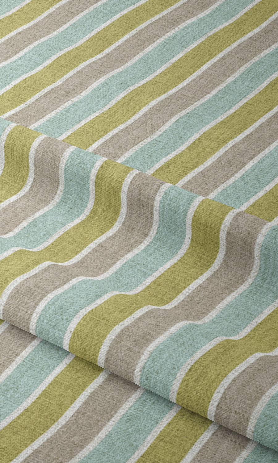 Striped Home Textile Fabric Material By the Metre (Turquoise Blue/ Green)