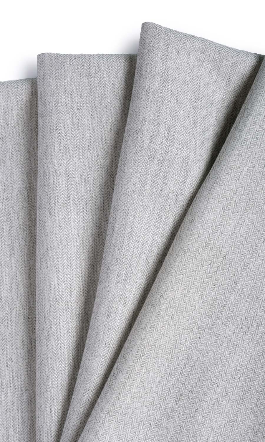 Herringbone Textured Home Textile Fabric Material Sample (Smoke White)