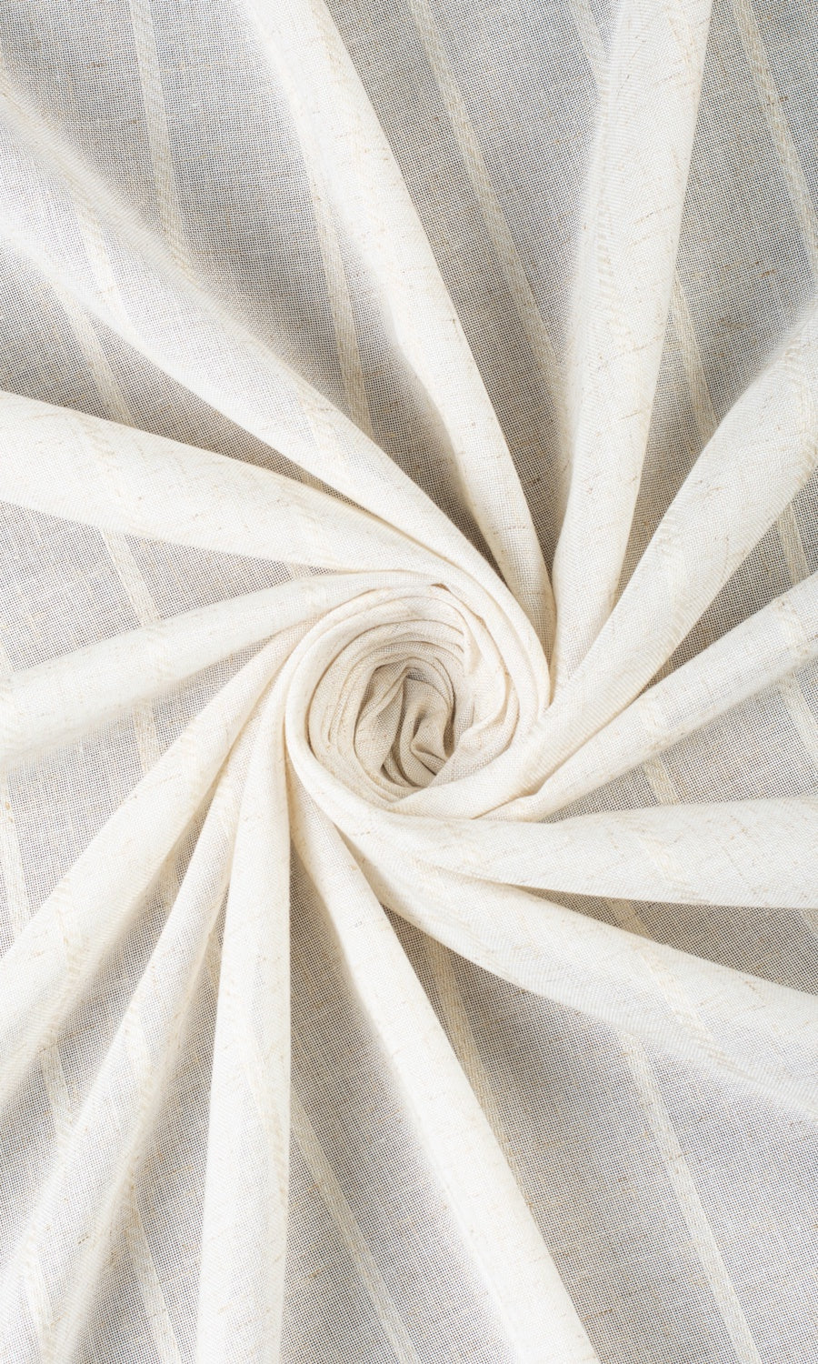 Striped Sheer Free Fabric Material Sample (Cream/ Ivory)