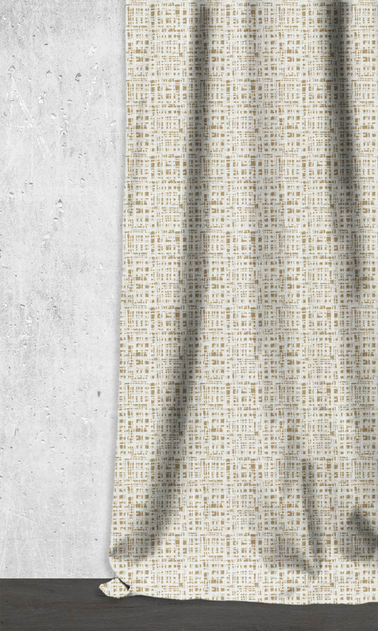 Abstract Print Home Décor Fabric By the Metre (White/ Pale Brown)