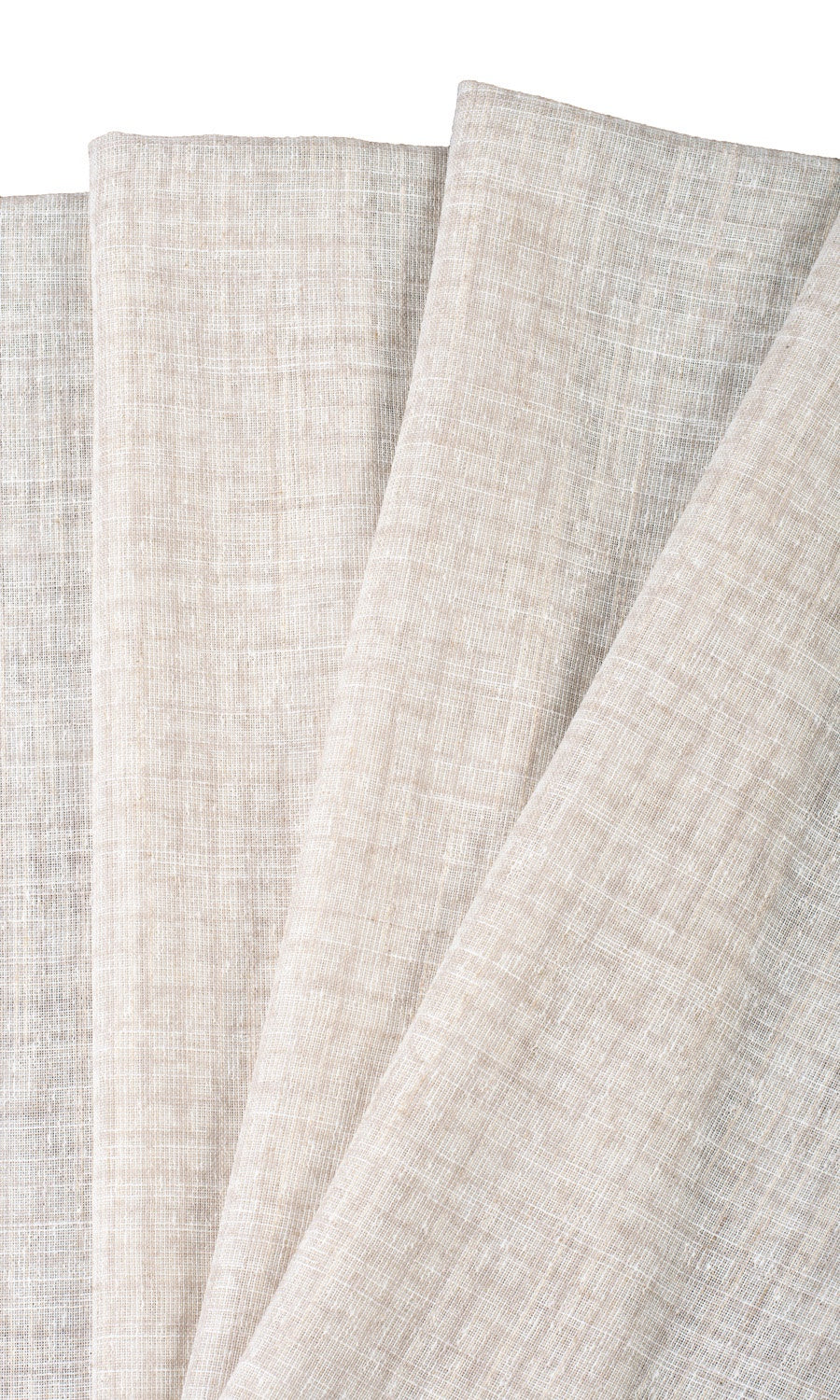 Checked Sheer Free Fabric Material Sample (Cream/ Pale Beige)