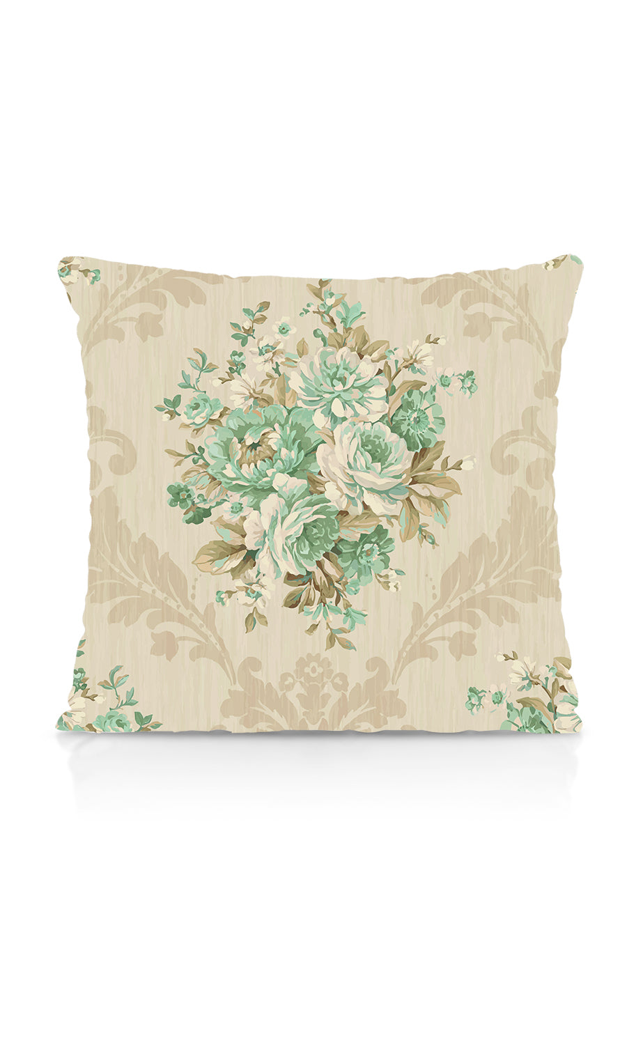 Dimout Floral Fabric Material By the Yard (Beige/ Moss/ Aqua)
