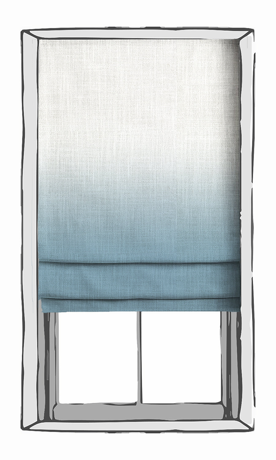 2-Tone Ombre Window Treatments Fabric Sample (Cobalt Blue)
