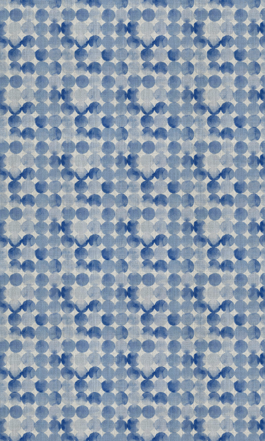 Polka Dot Fabric Material By the Metre (Eggshell White/ Blue)