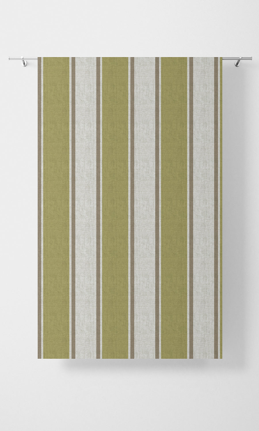 Modern Striped Print Home Textile Fabric Material By the Yard (Green/ Brown)