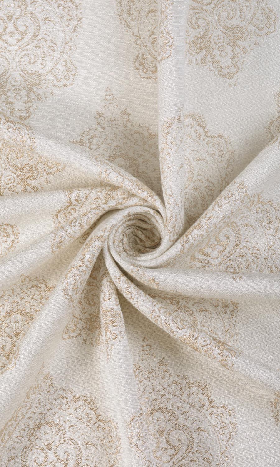 Damask Fabric By the Yard for Curtains & Drapes (Off White/ Pale Beige)