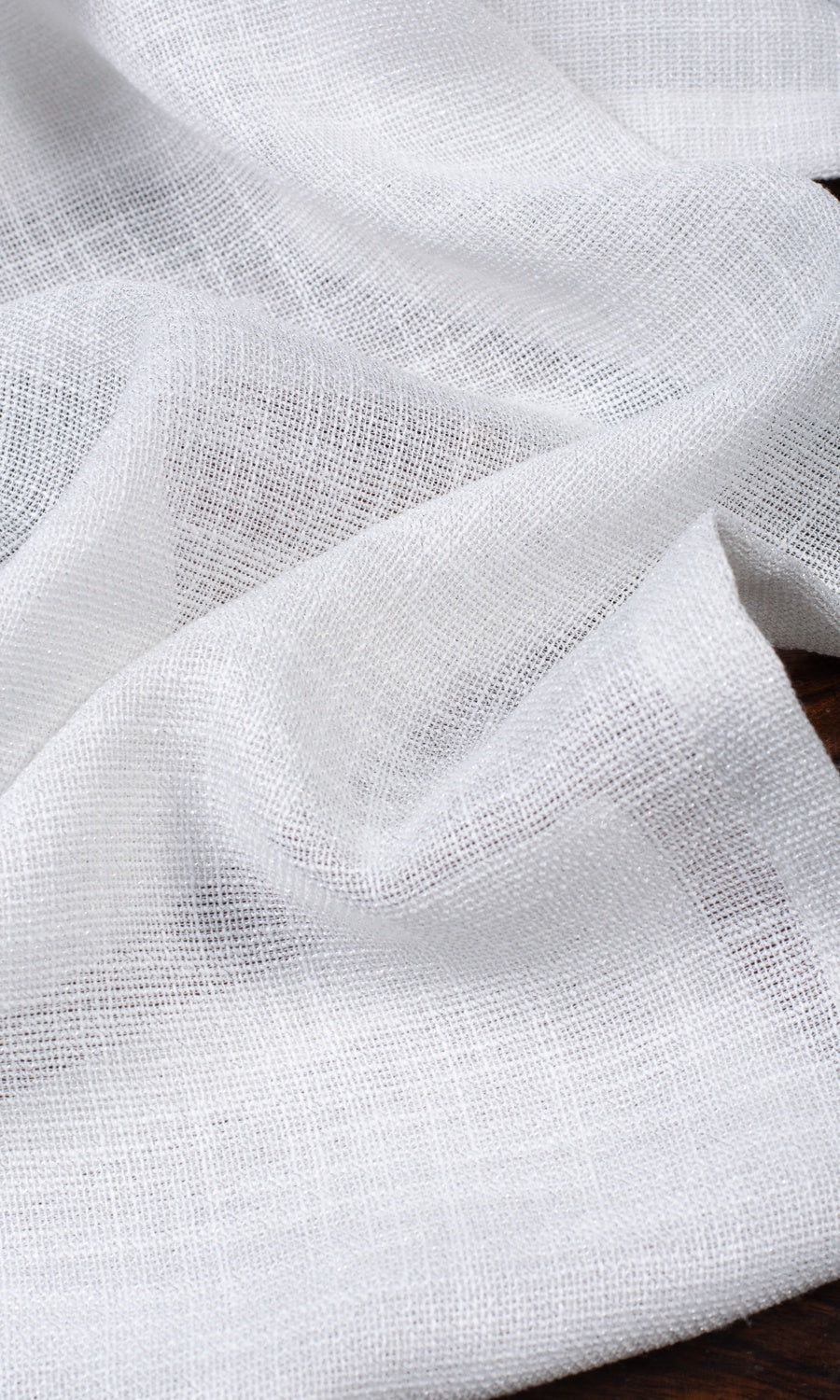 Textured Sheer Fabric Sample for Roman Blinds & Shades (Porcelain White)