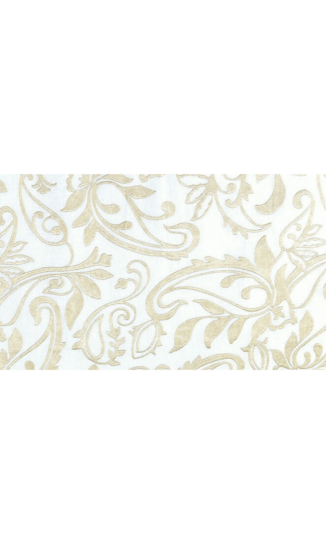 Floral Embroidered Linen Window Treatments Fabric By the Metre (White/ Ivory)