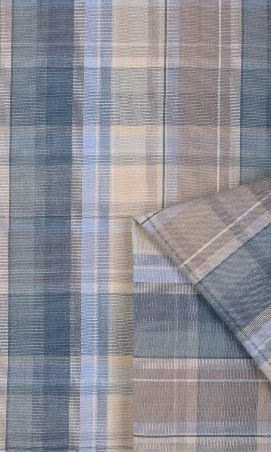 Cotton Fabric Sample for Roman Blinds & Shades (Blue/ Brown)
