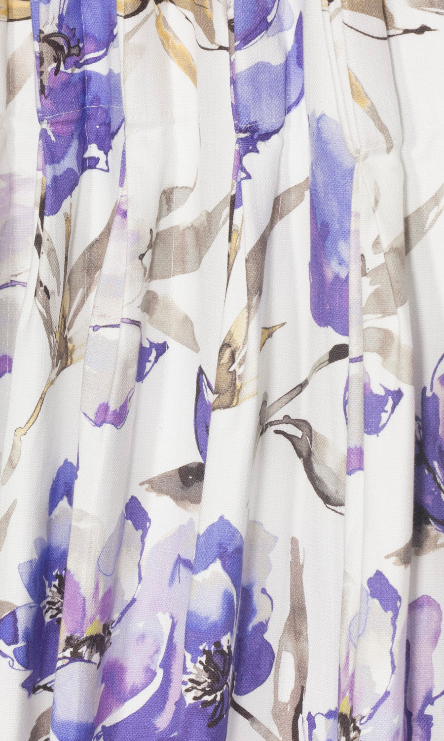 Floral Cotton Window Treatments Fabric By the Metre (Purple/ Blue)