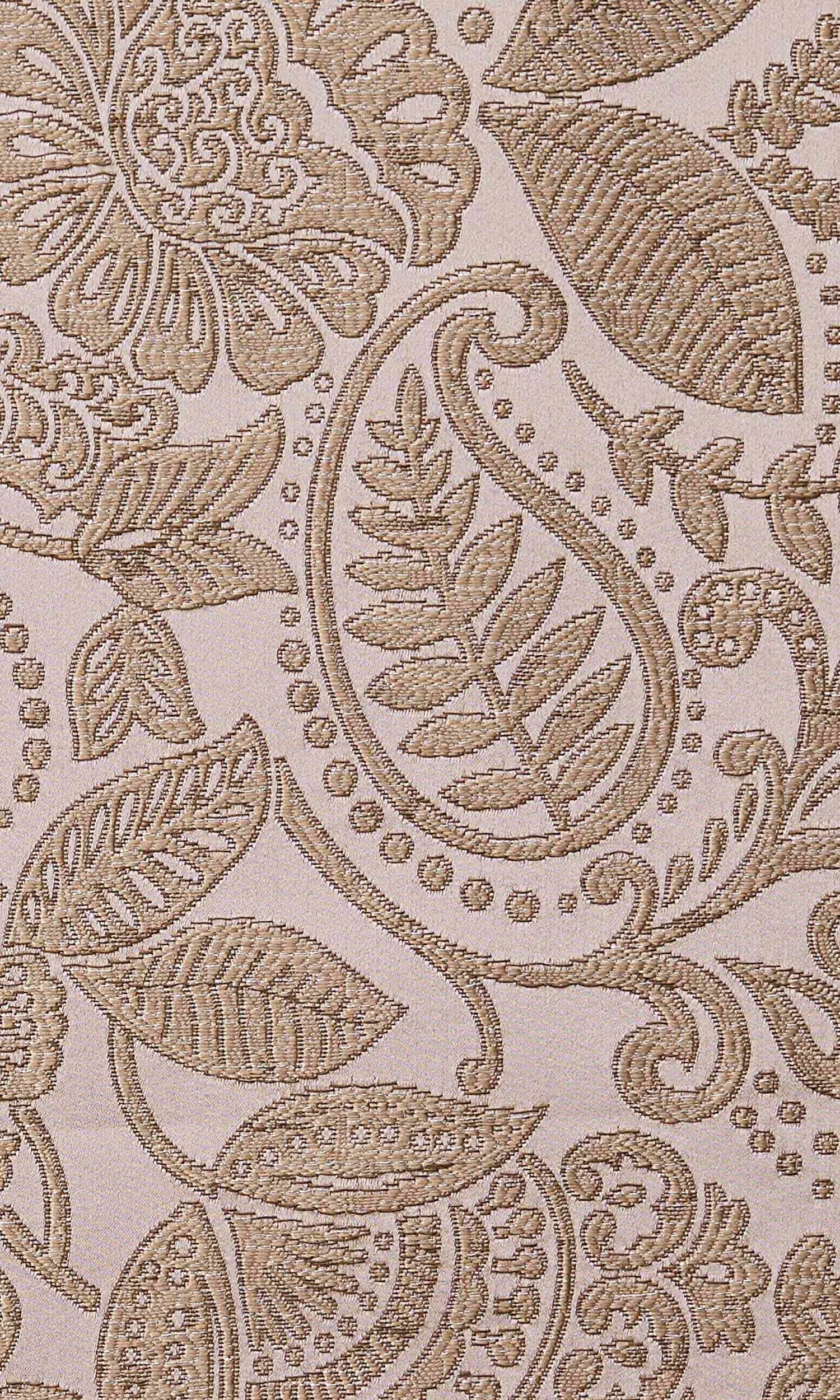 Floral Embossed Home Textile Fabric Material By the Yard (Two Tone Beige)