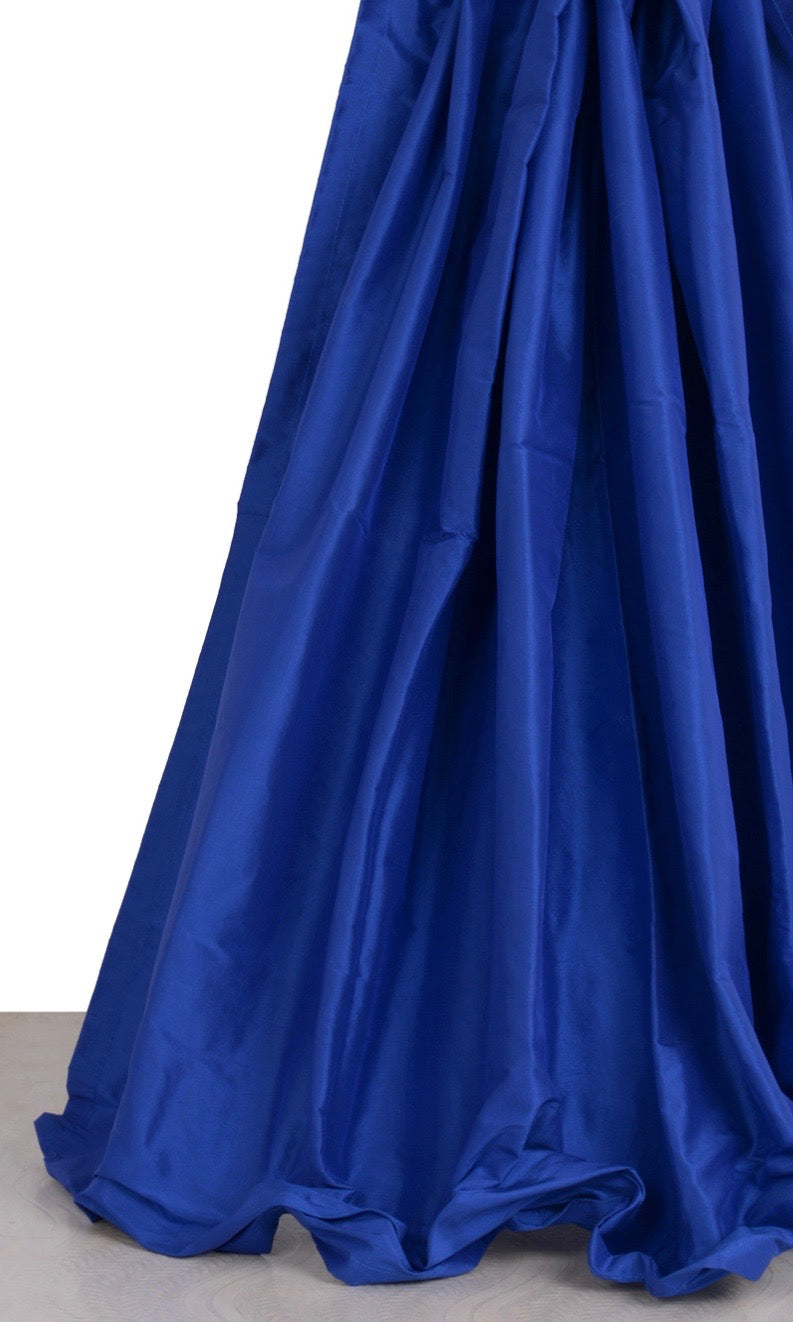 Shantung Silk Window Treatments Fabric By the Yard (Sapphire Blue)