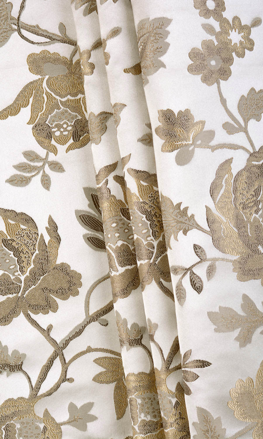Floral Fabric Material By the Yard (Beige/ Brown)