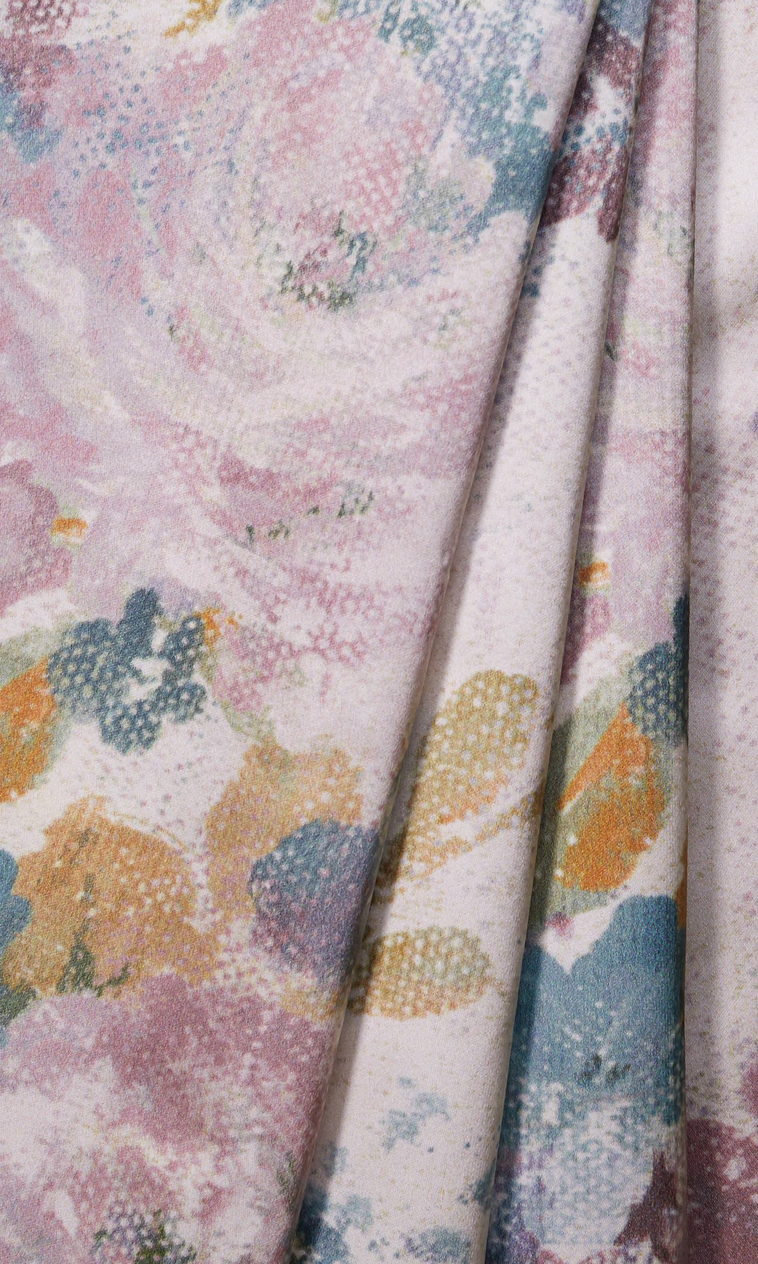 Floral Window Treatments Fabric By the Yard (Pink/ Lilac/ Blue/ White)