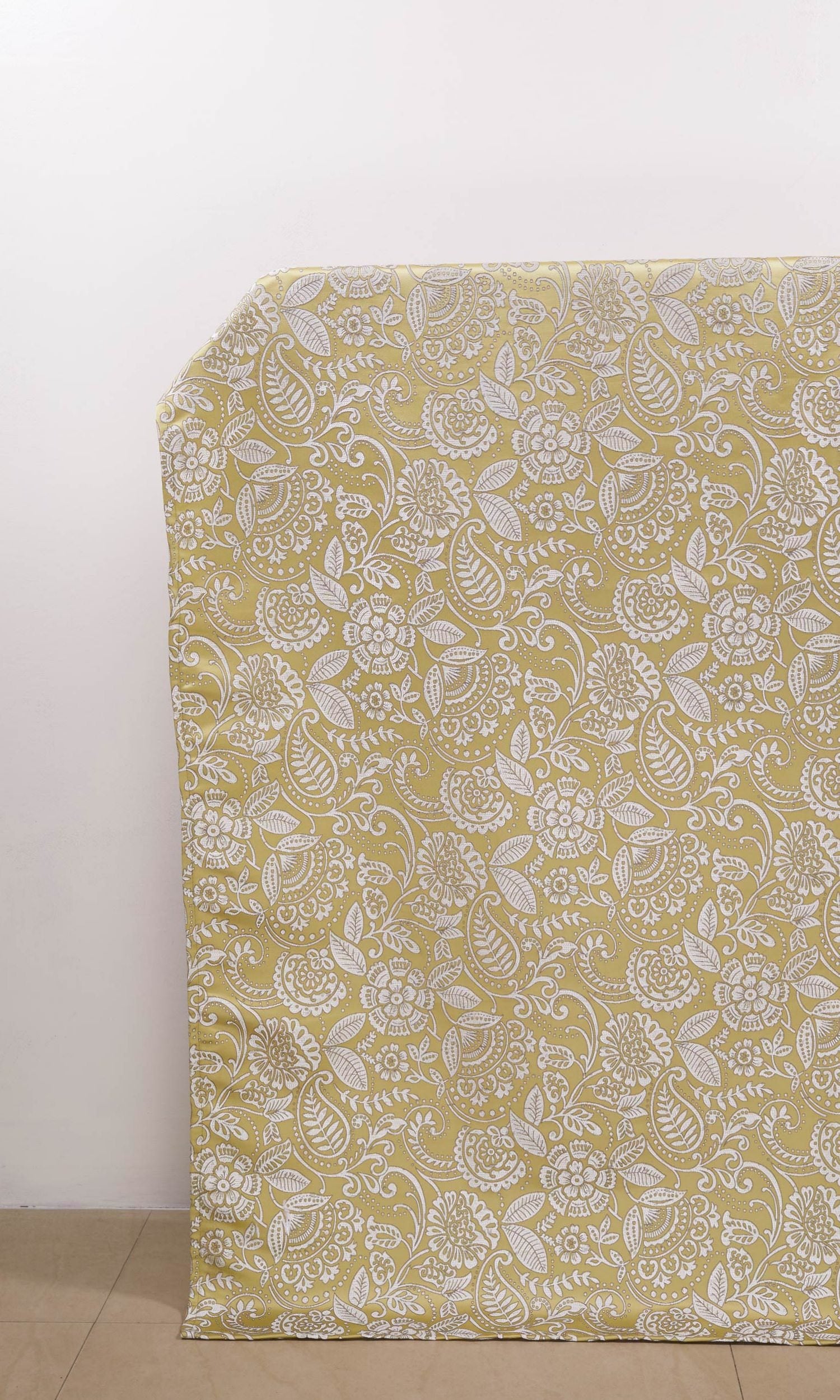 Floral Self-Patterned Window Treatments Fabric By the Yard (Green)
