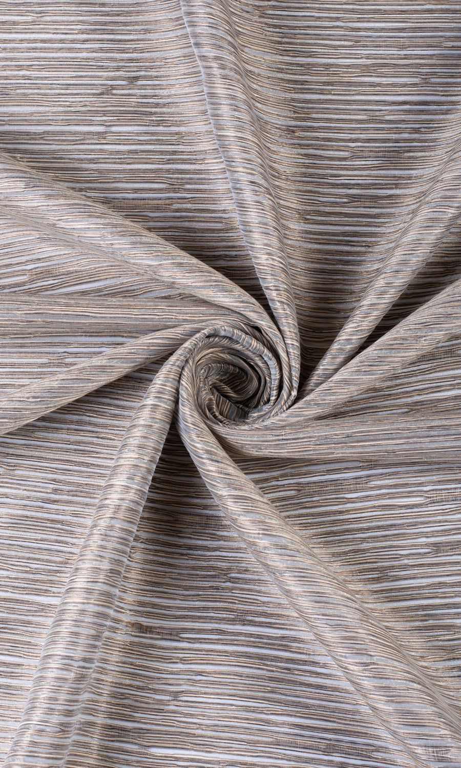 Striped Sheer Free Fabric Material Sample (Mocha Brown)