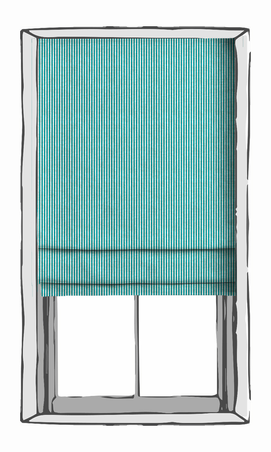 Striped Print Window Treatments Fabric By the Yard (Pacific Blue)