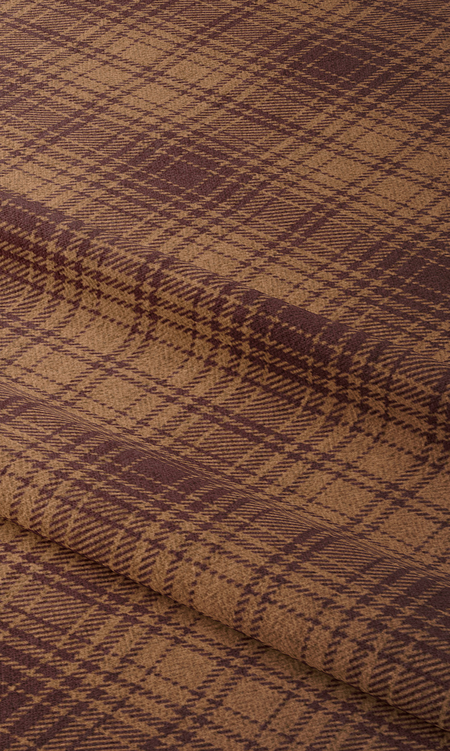 Plaid Fabric Material By the Yard (Muted Orange/ Deep Purple)
