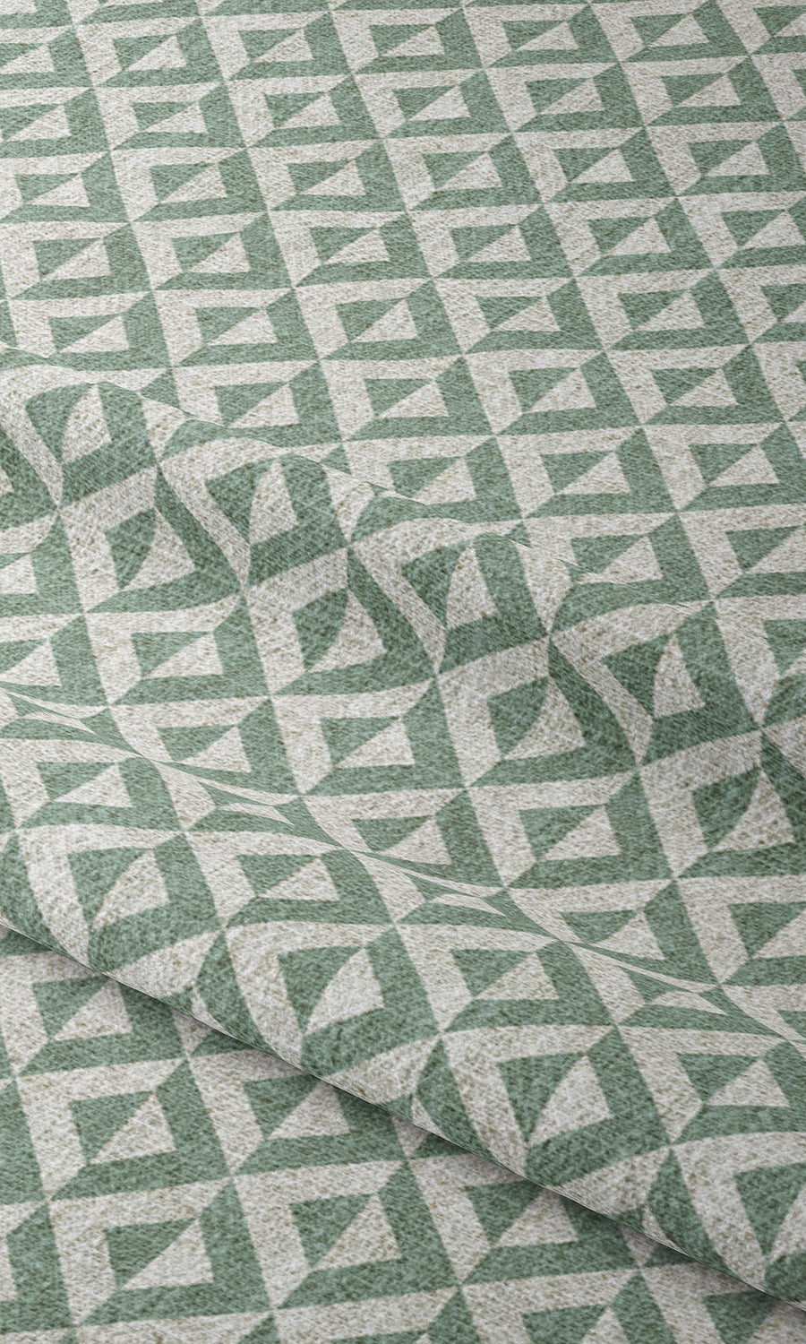 Geometric Print Window Treatments Fabric By the Metre (Duck Egg Blue/ White)