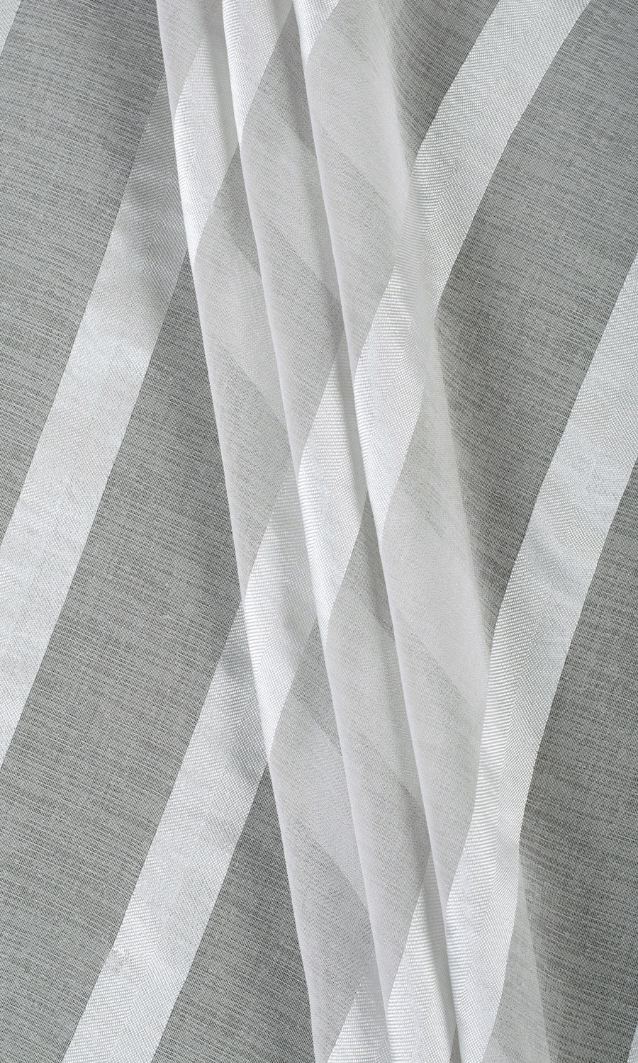 Striped Sheer Free Fabric Material Sample (Grey)