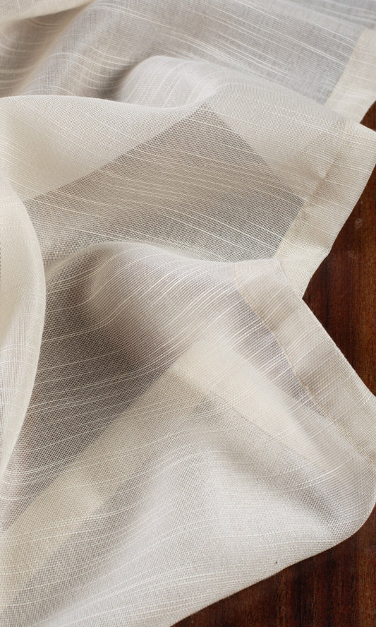 Textured Sheer Home Décor Fabric By the Yard (Pale Beige/ Warm Ivory)