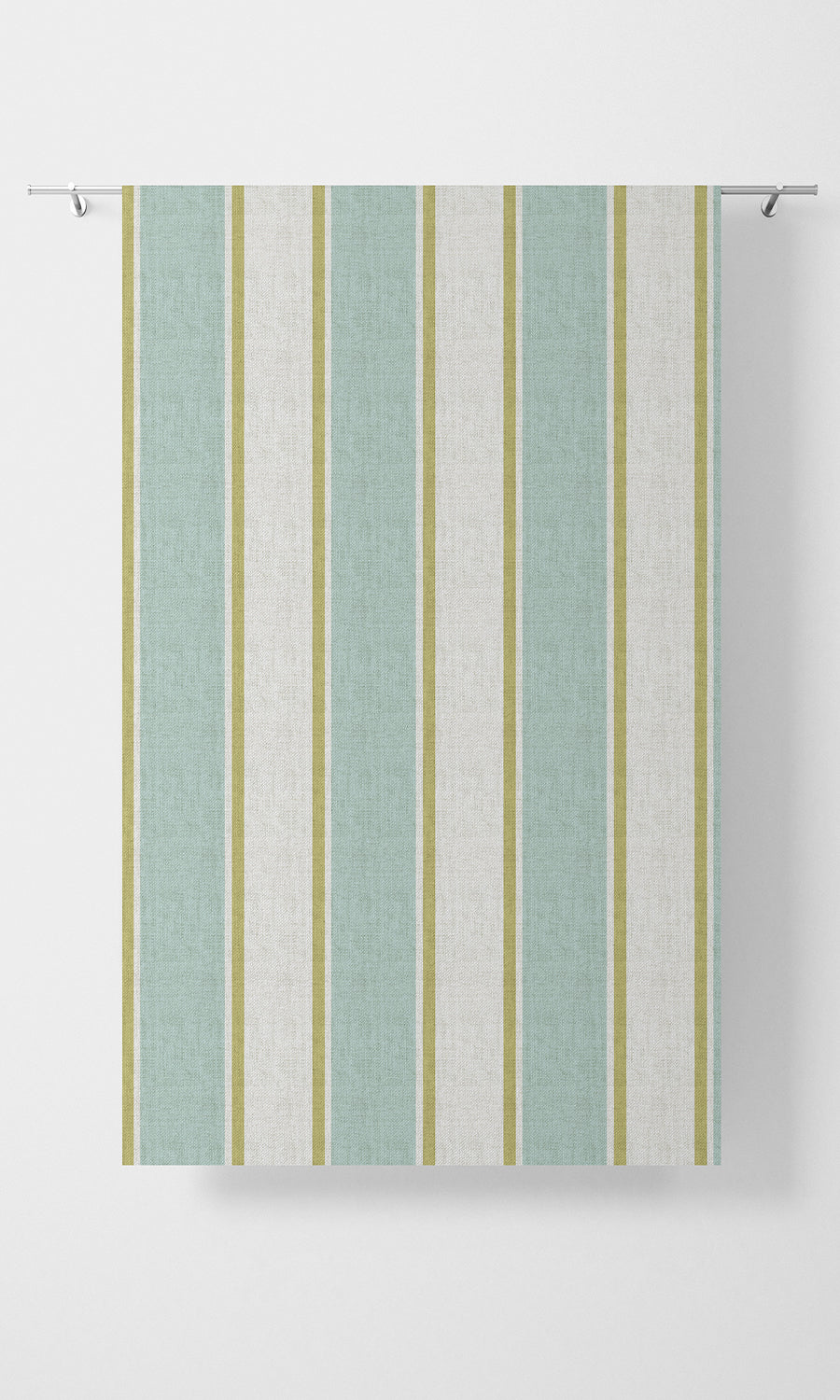 Striped Fabric Material By the Yard (Turquoise Blue/ Green)
