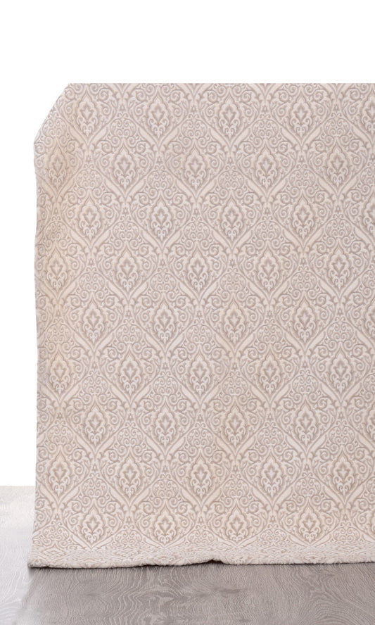 Velvet Home Décor Fabric By the Yard (Ivory/ Beige)