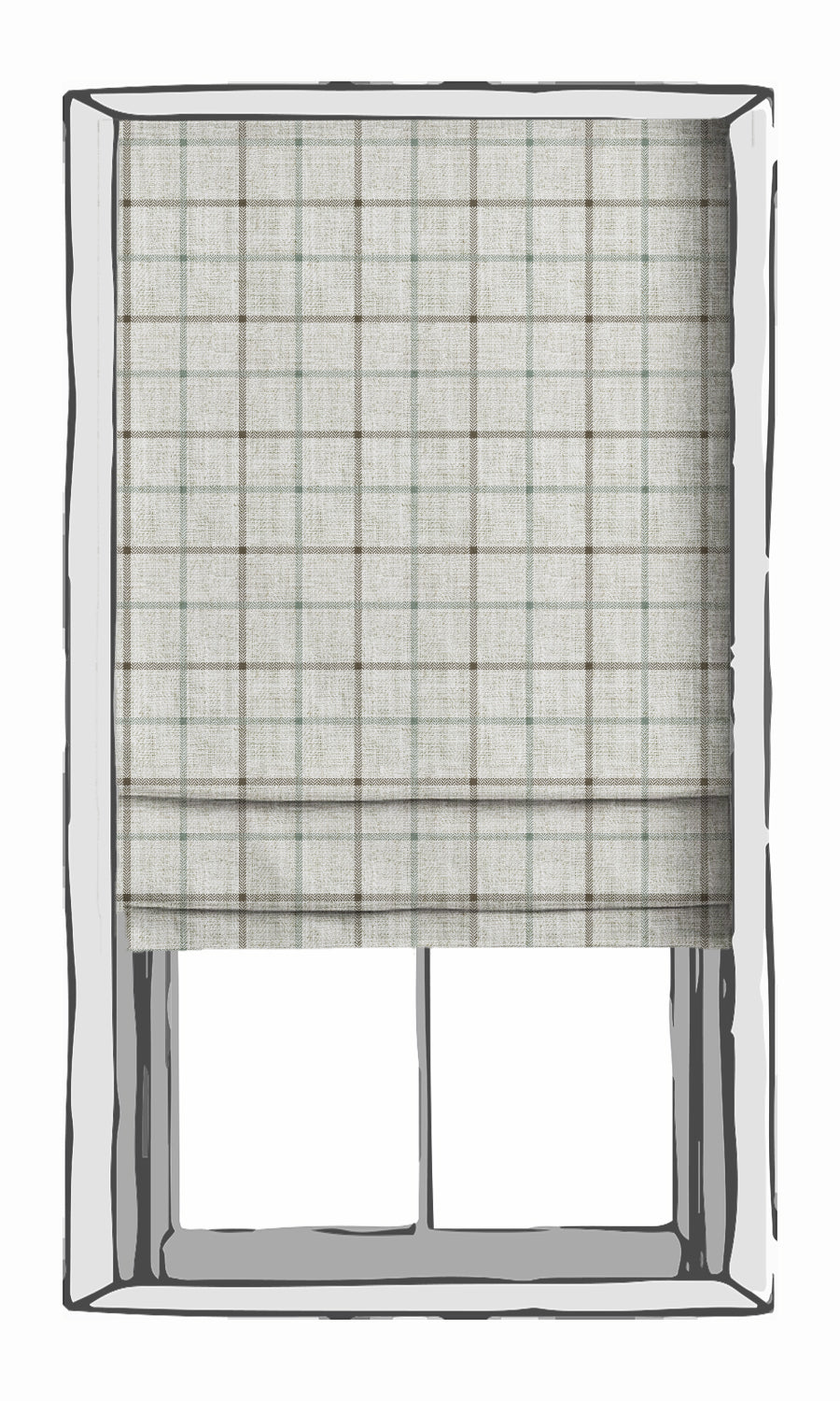 Check Patterned Fabric Material By the Yard (Parchment White/ Blue)